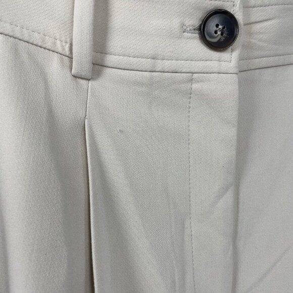 Zara Cream Pleated Tapered Hi-Rise Button Pants Lined Trousers Large L (36x26) - Picture 5 of 9